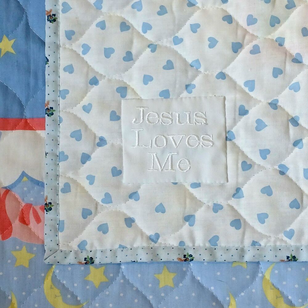 Babies Charming Sleeping Bunny Large Quilt, 43" Long x 34" Wide, Cotton NEW - Picture 4 of 6